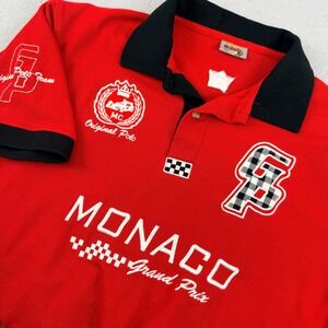 Grand Prix Monaco Racing Polo Shirt Mens XL Red Monte Carlo F1 Cotton